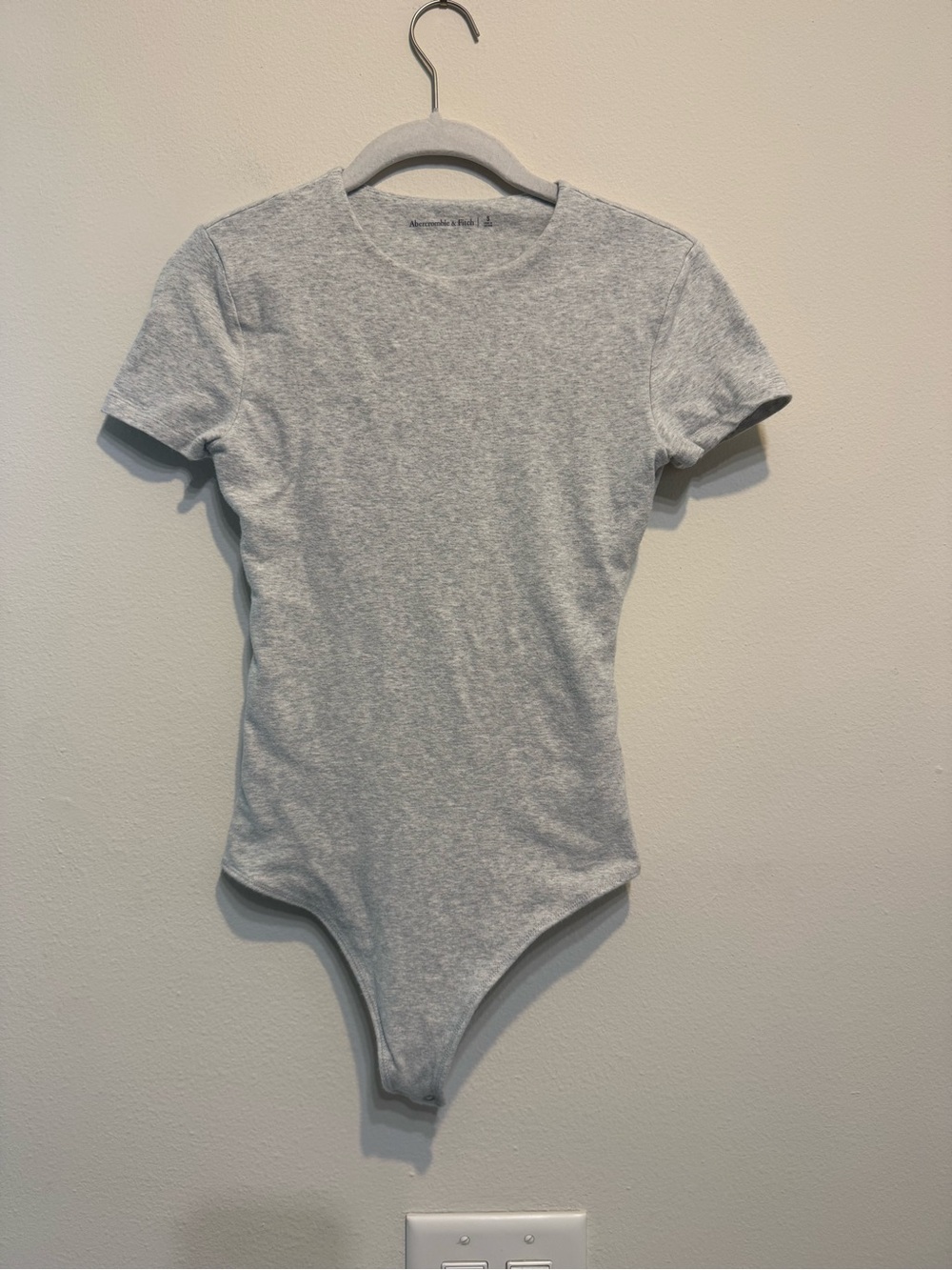 Abercrombie & Fitch Heather Gray Short-Sleeve Bodysuit